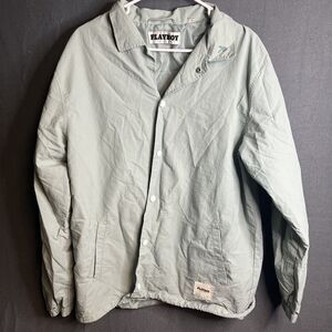 Playboy by Pacsun Jacket Men's Size Large Full‎ Snap Windbreaker Bunny Logo
